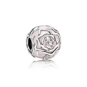 Pandora pink rose clip charm